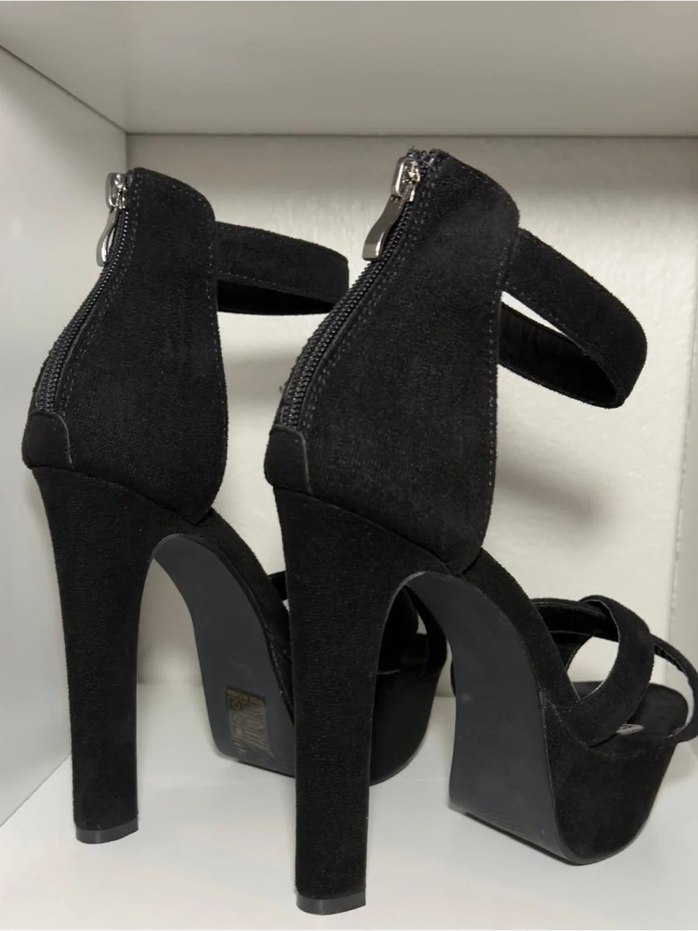 SHEIN Black/ Elegant High Platform Thick Heel Sandals for Women